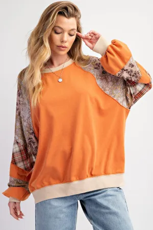 PRINT MIX MINERAL WASHED TOP RUST (C41)