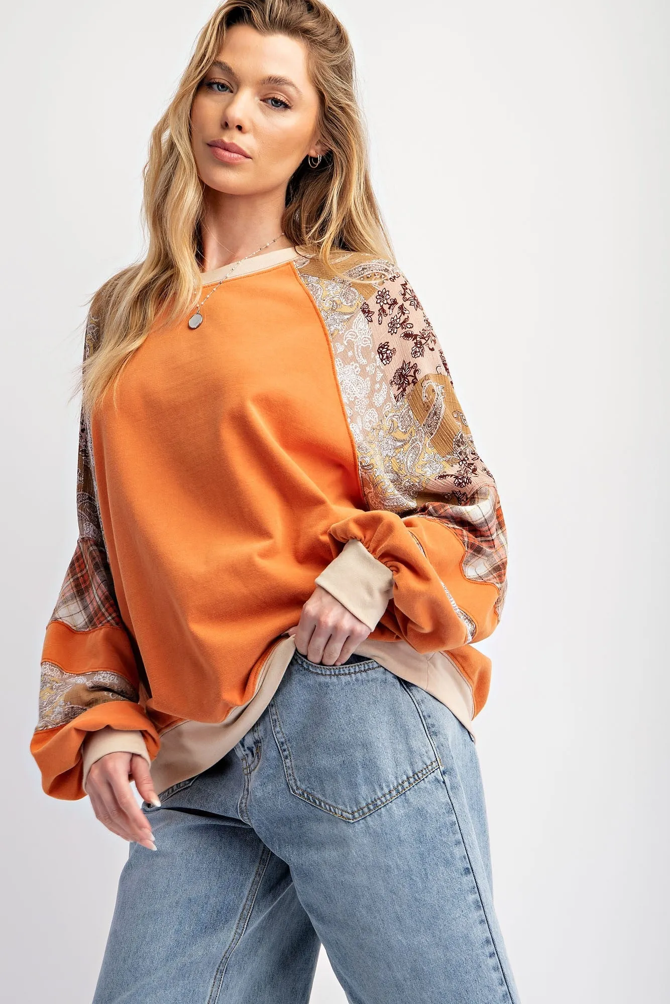 PRINT MIX MINERAL WASHED TOP RUST (C41)