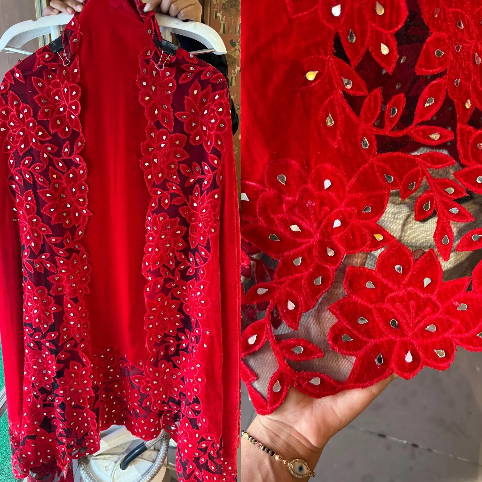 Pure silk velvet shirt