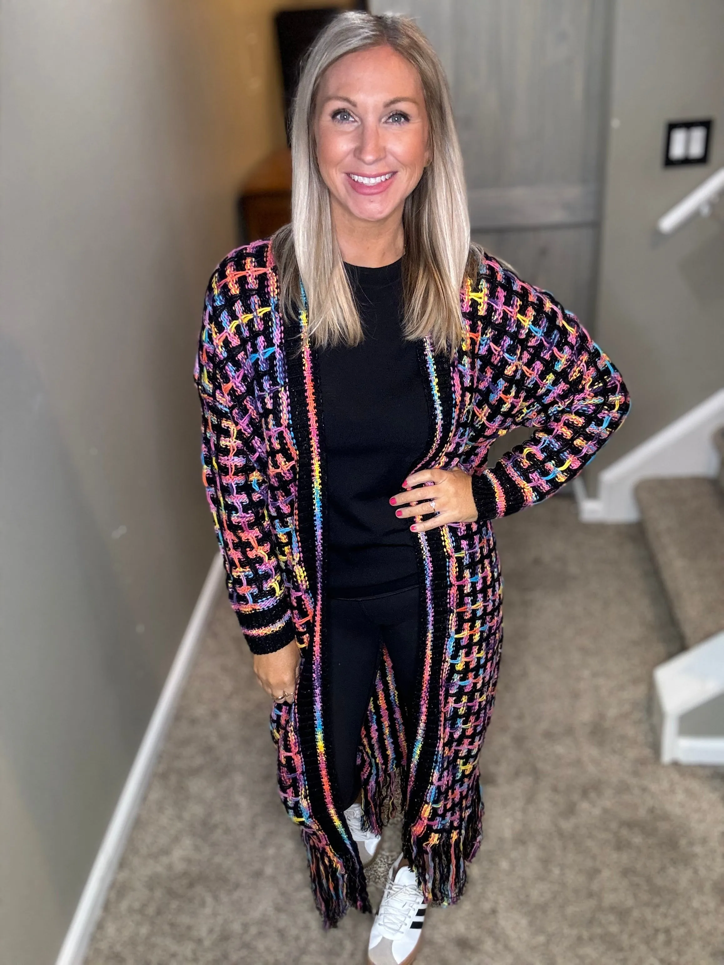 Rainbow Tassel Cardigan