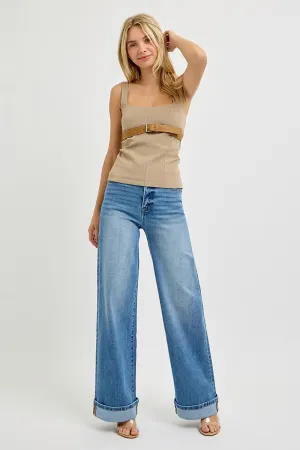 Risen Wide Leg Jeans