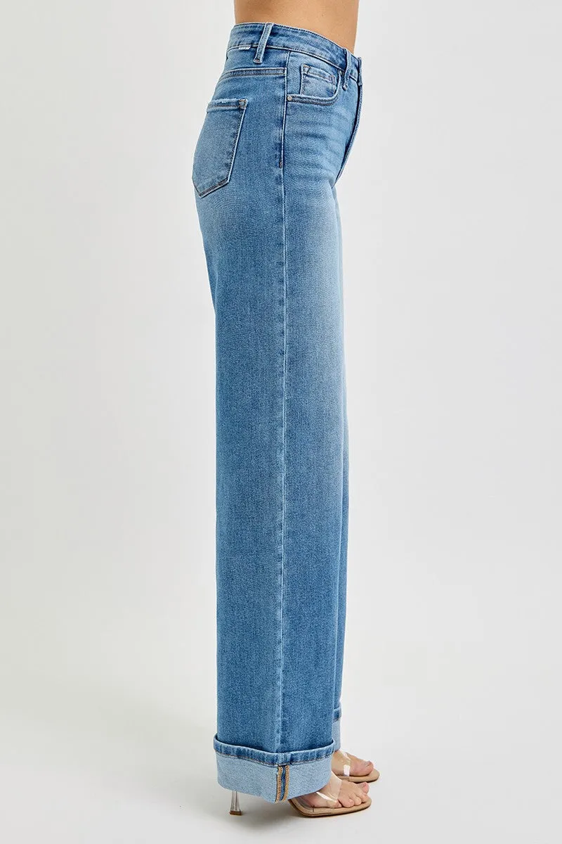 Risen Wide Leg Jeans