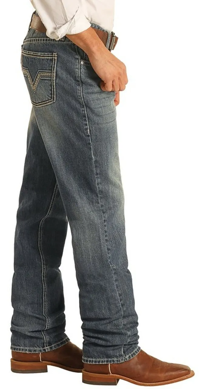 ROCK & ROLL MEN'S REFLEX RELAXED FIT STACKABLE BOOTCUT JEANS