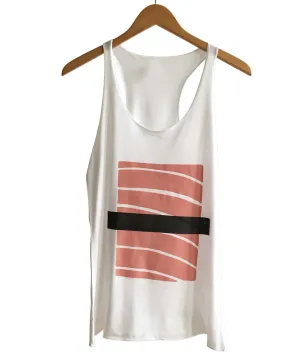 Salmon Sushi Women's Tank Top, Nigiri Silkscreen Print