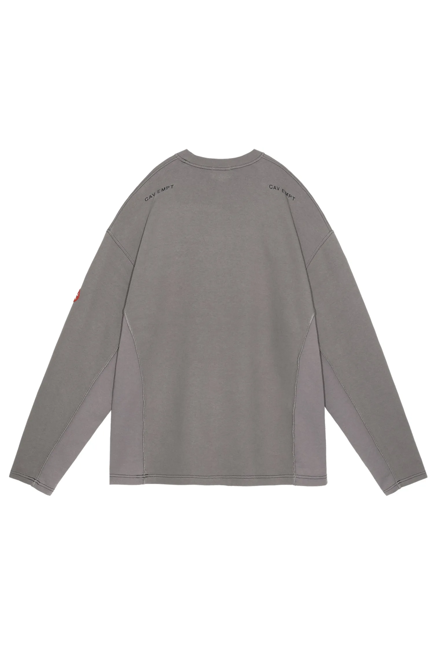 SIDE SEAM DBL KNIT LONG SLEEVE CHARCOAL