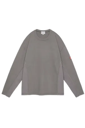 SIDE SEAM DBL KNIT LONG SLEEVE CHARCOAL