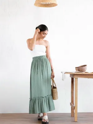 Tiered Midi Skirt