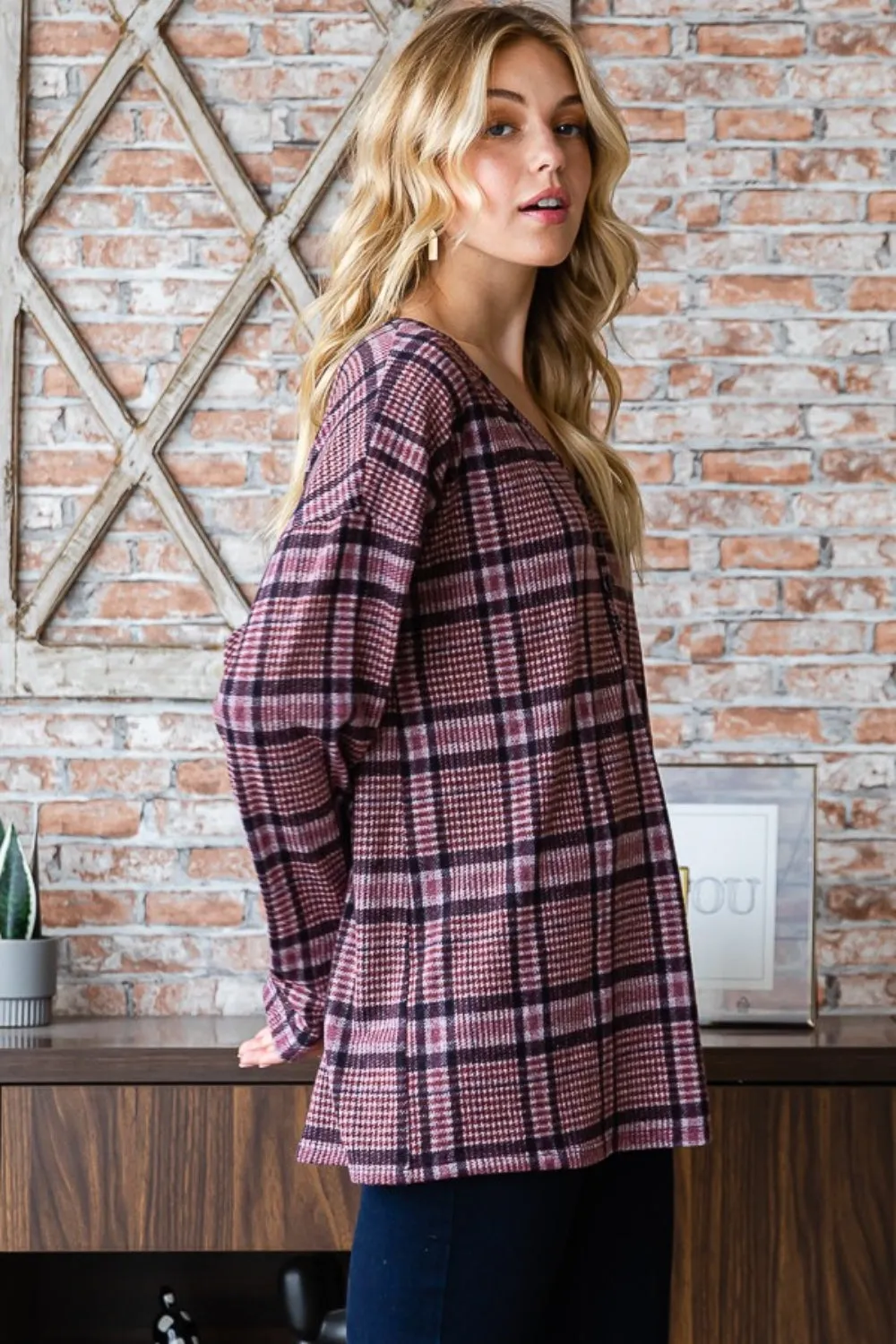 Timeless Plaid V-Neck Top