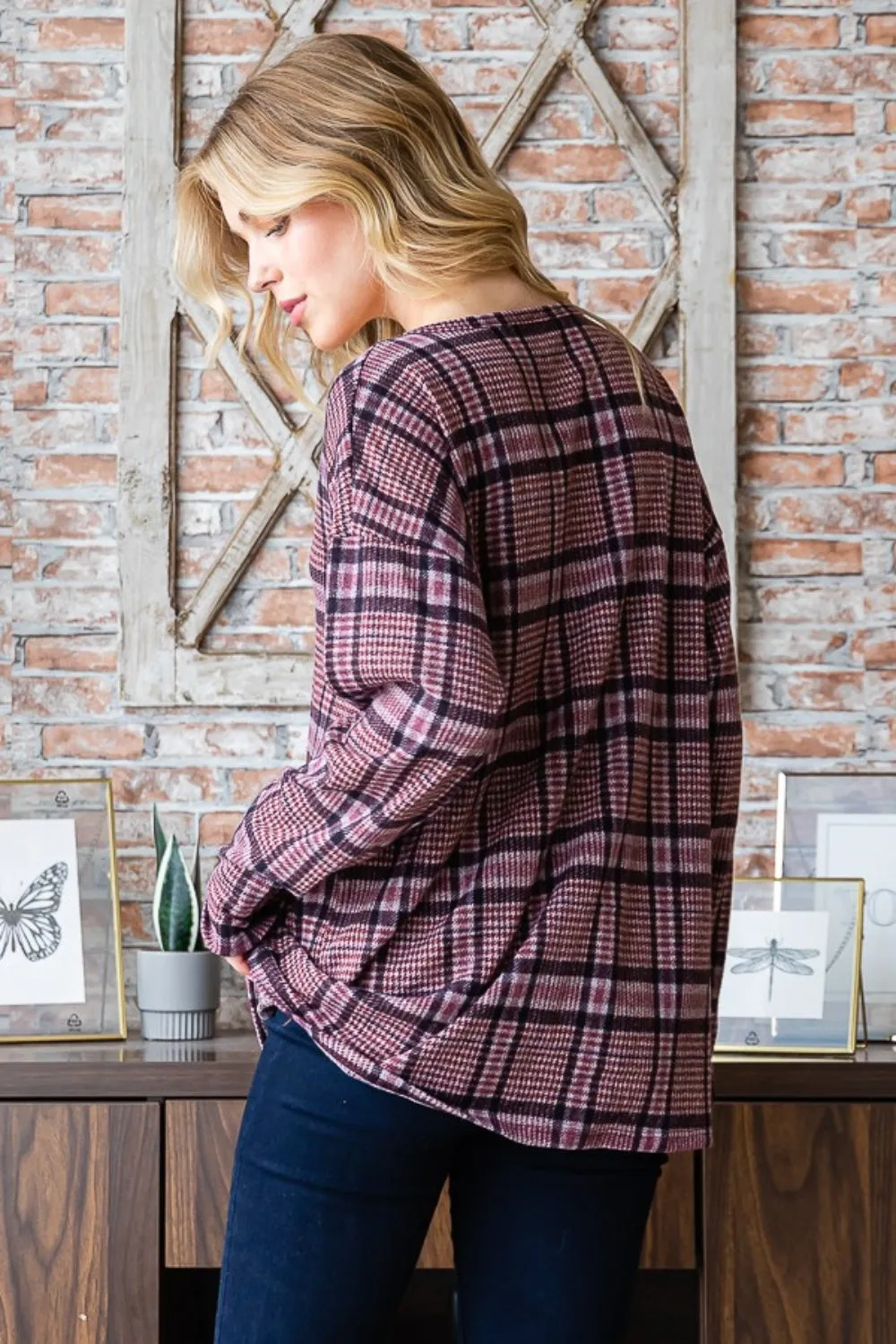 Timeless Plaid V-Neck Top
