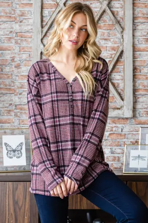 Timeless Plaid V-Neck Top