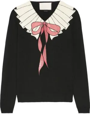 'Trompe L'oeil' Sequin Knit Sweater