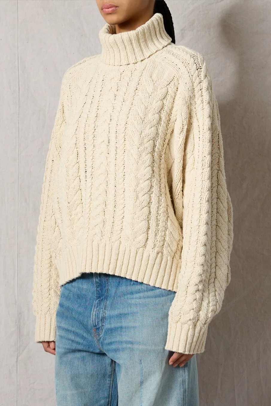 Turtleneck Cable Knit Sweater