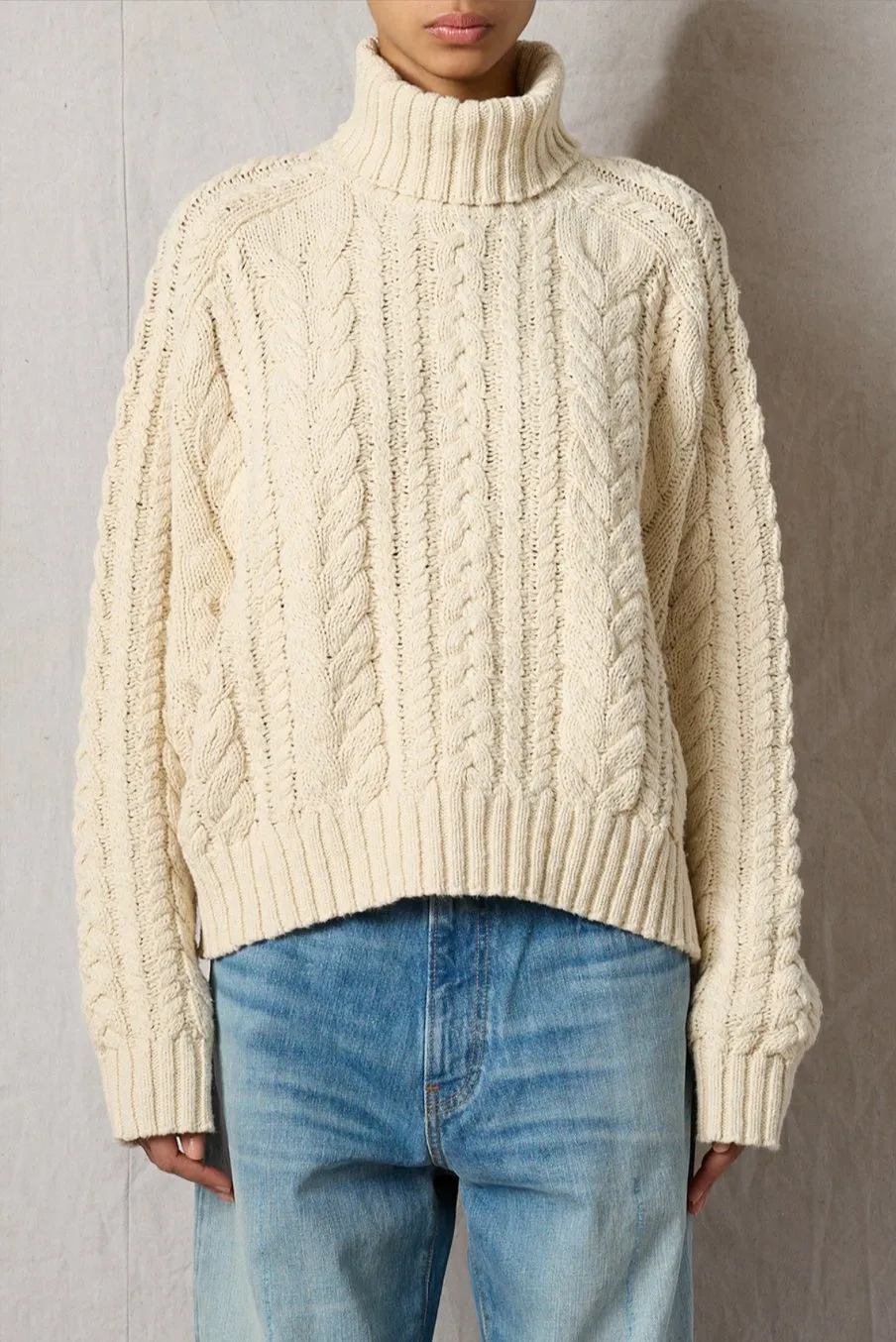 Turtleneck Cable Knit Sweater