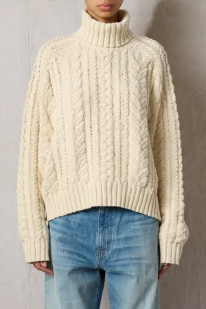 Turtleneck Cable Knit Sweater