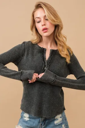 Vintage Waffle LS Top