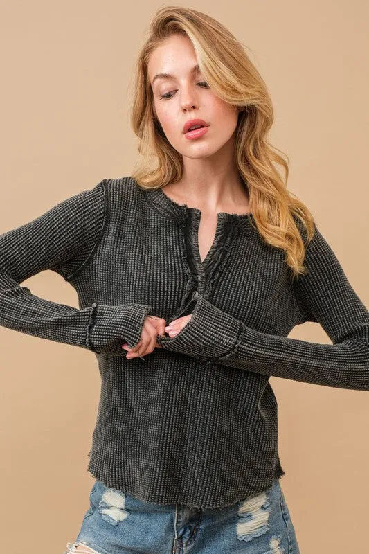 Vintage Waffle LS Top