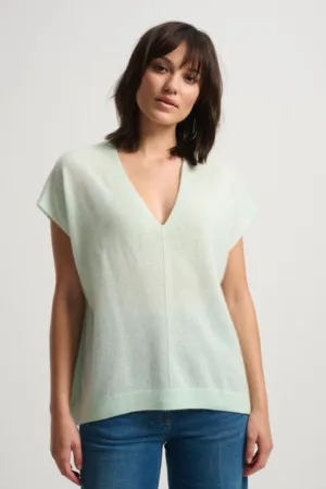 White   Warren Cashmere V Neck Poncho Top
