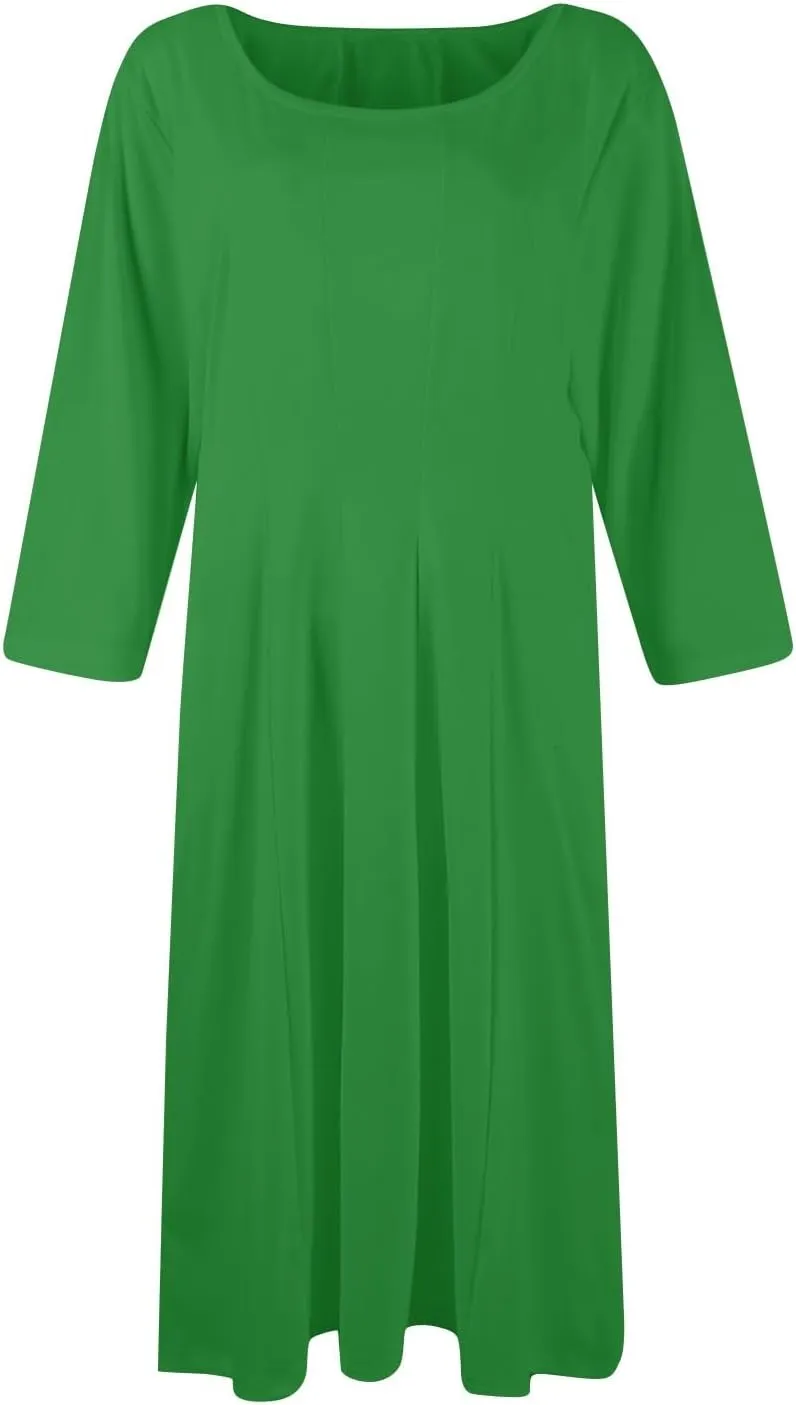 Womens Fall Fashion 2024 Elegant Dresses for Women Pleated Midi A Line Dress Semi Formal
