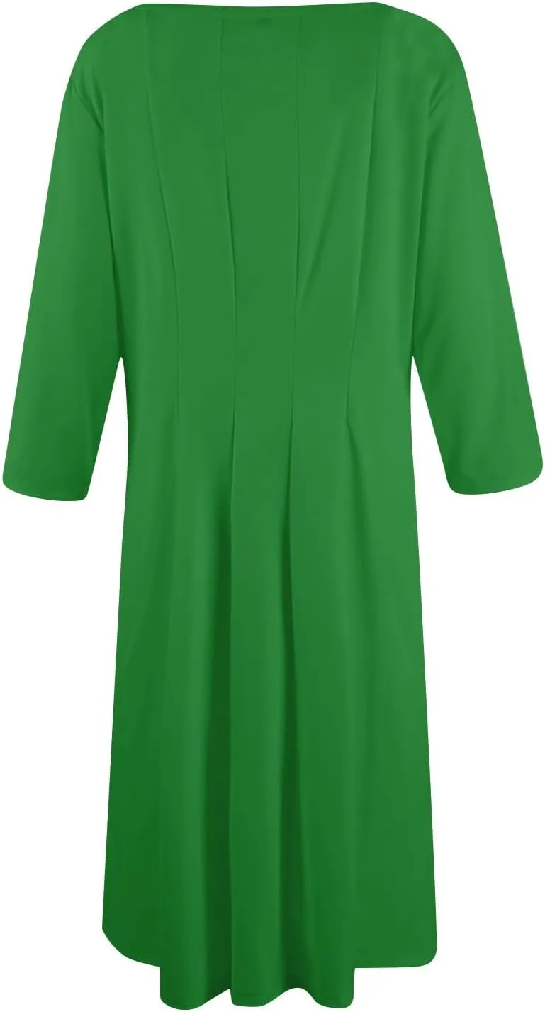 Womens Fall Fashion 2024 Elegant Dresses for Women Pleated Midi A Line Dress Semi Formal