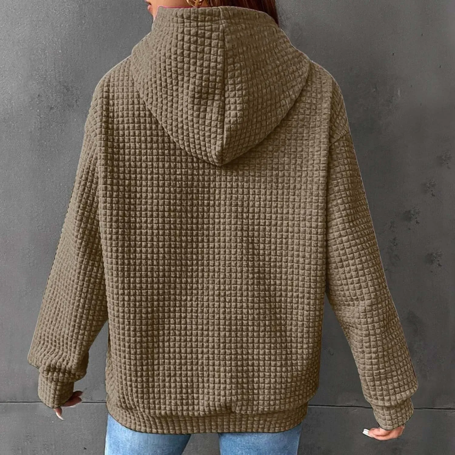 Womens Hoodies Pullover Long Sleeve Oversized Sweatshirt Fall Outfits Drawstring Hooded Sweatshirts with Pocket
