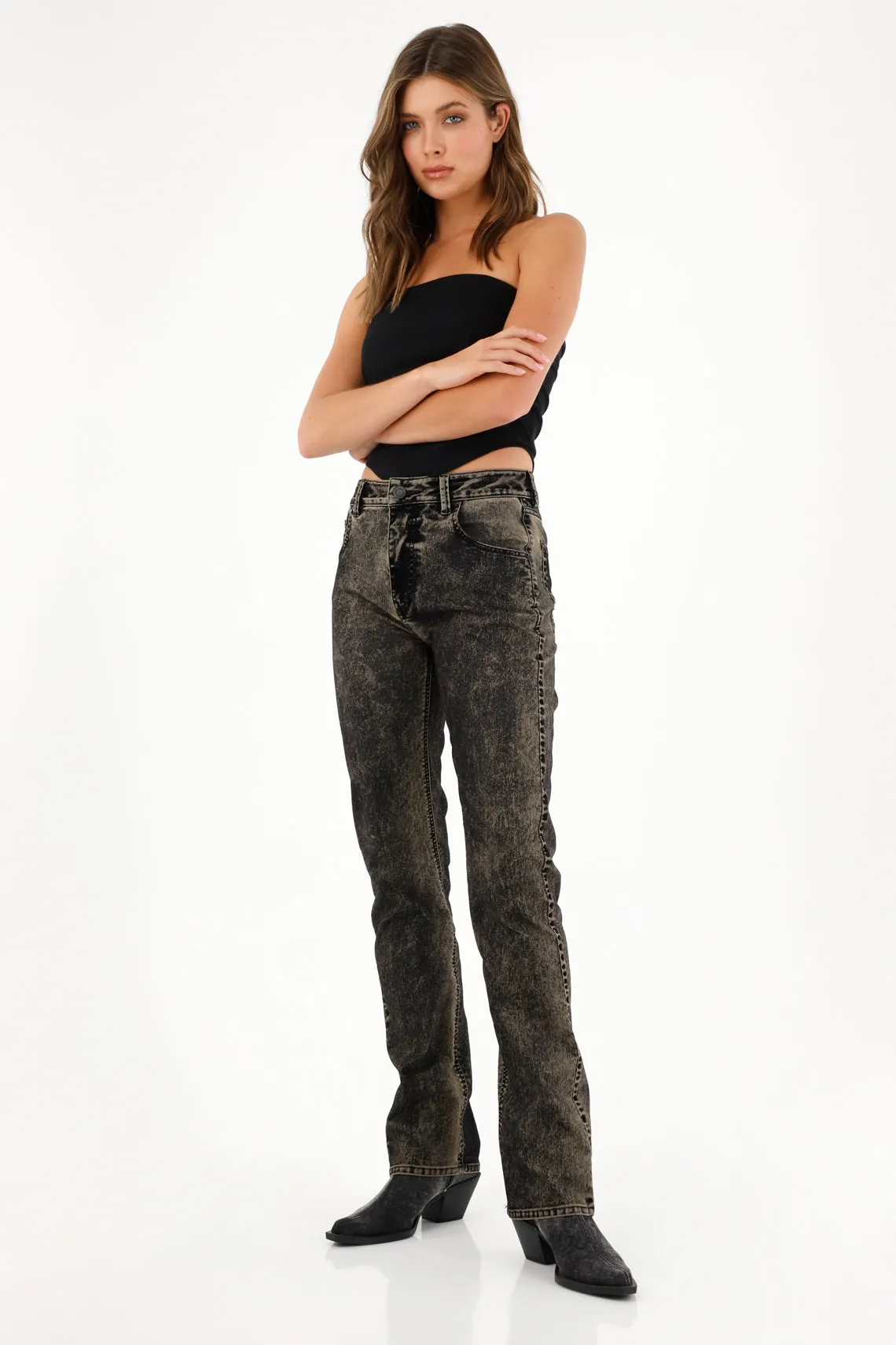 Women's straight leg black jeans