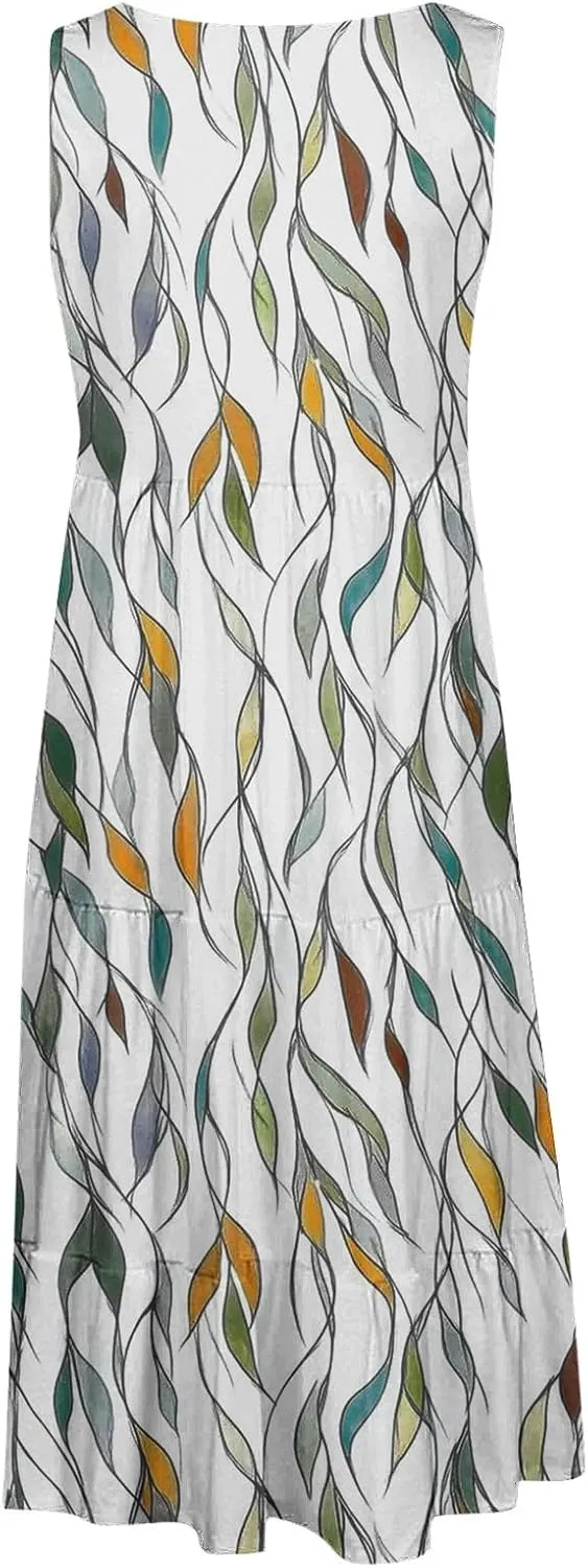 Womens Summer Dresses Tank Mini Dress Floral Spring Casual Flowy Tshirt Dress Outfits Flowy Wrap Beach Boho Sun Dress