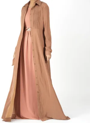 Woven-Cotton Button-Down cardigan dress