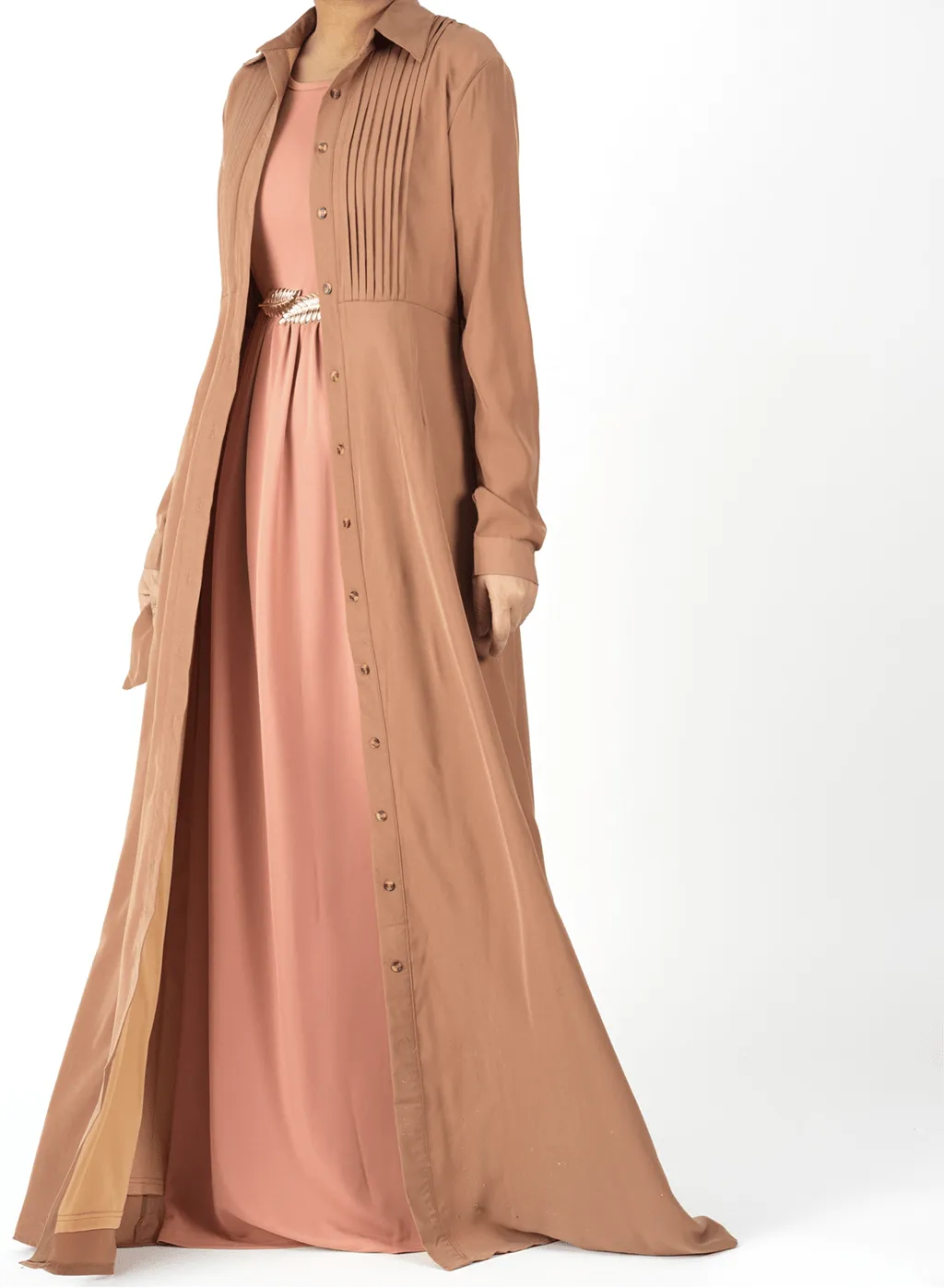 Woven-Cotton Button-Down cardigan dress