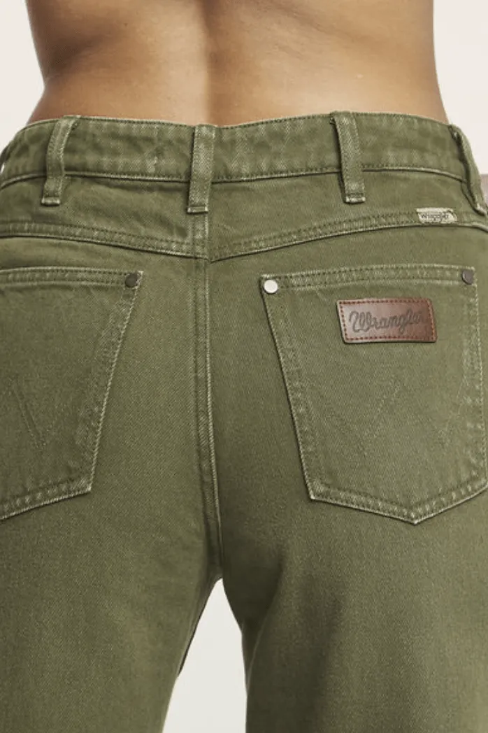 WRANGLER MID BELLS FLARE JEAN - DARK OLIVE